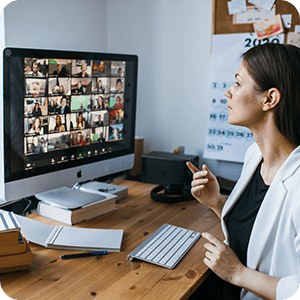 Woman taking part in a videocall