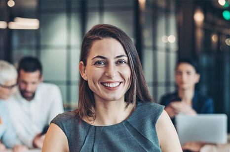 Woman in boardroom