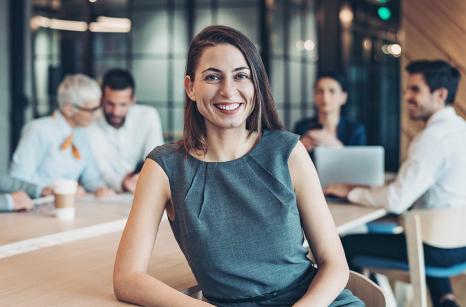 Woman in boardroom